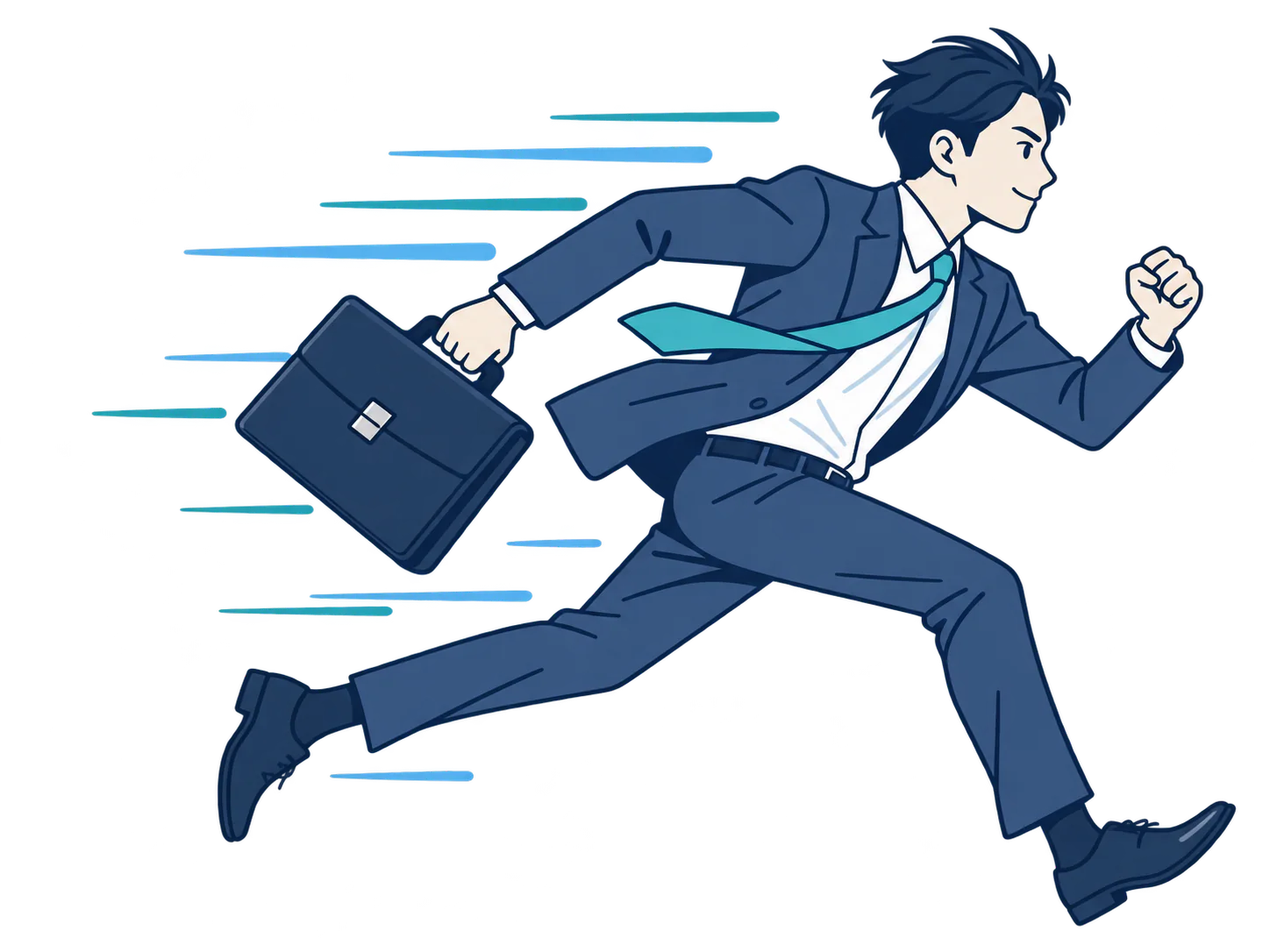 特急対応を表す走るビジネスパーソン